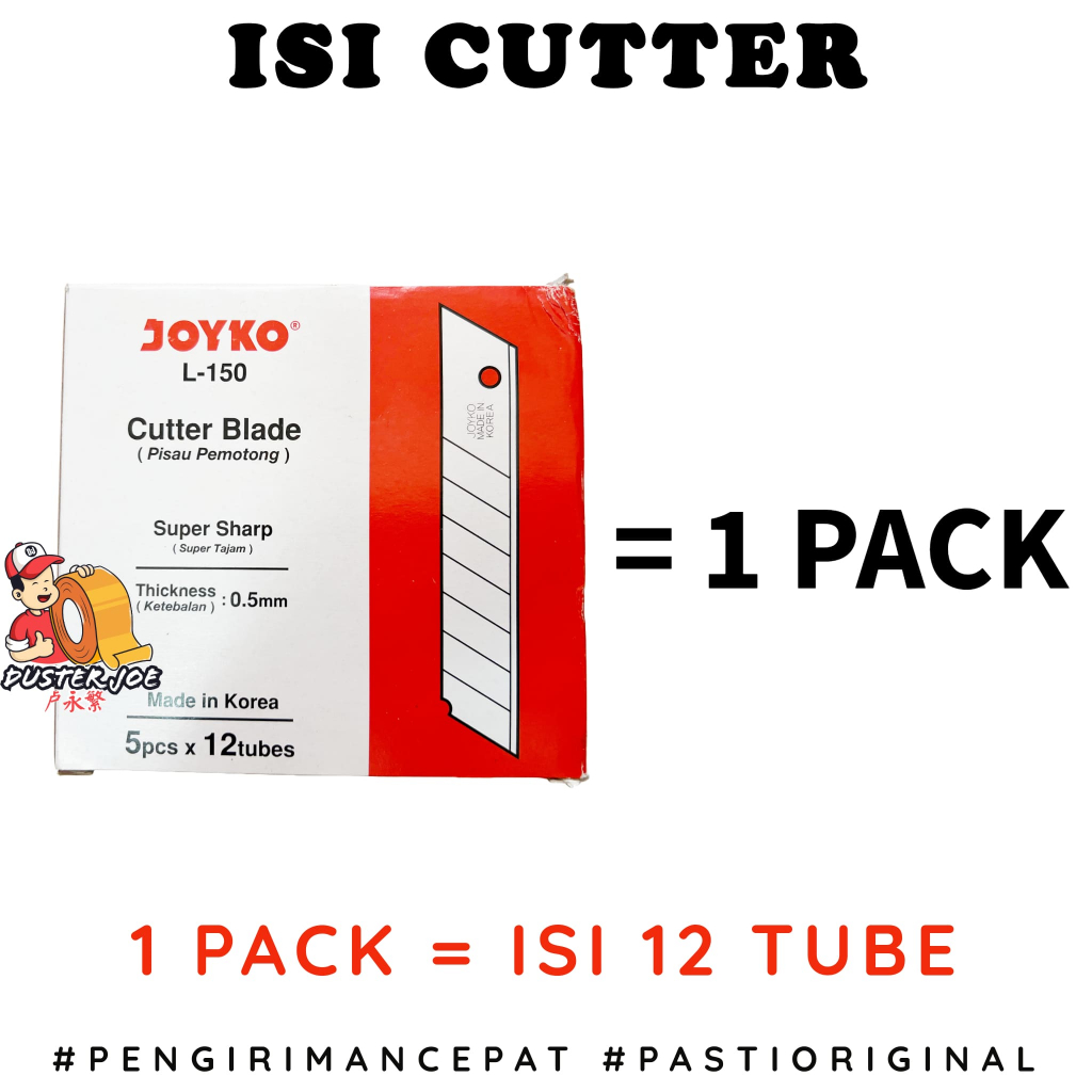 

[PER 1 PACK] isi Cutter Besar Joyko L 150 ( ISI 12 TUBE)