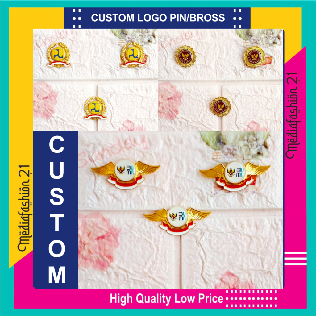 Custom Logo Pin/Bros/Lancana Kuningan (Bisa Satuan)