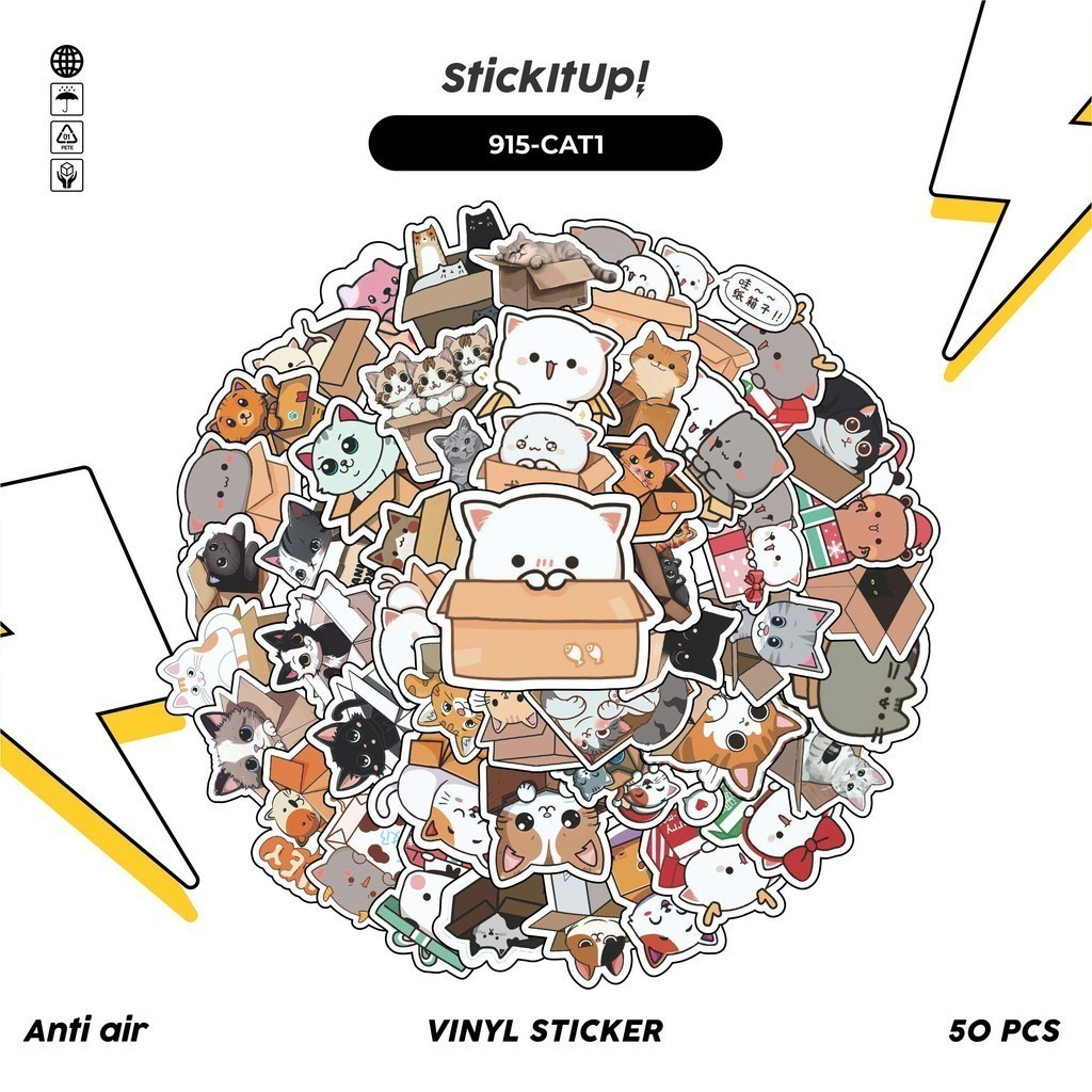 

COD✨ 100PCS Stiker Meme Kucing Aesthetic / Vinyl Waterproof Anti Air / Sticker Helm Buku Journal Koper Motor Casing HP Laptop Tumbler Botol Minum Sepeda IPad Tablet Polaroid Kulkas