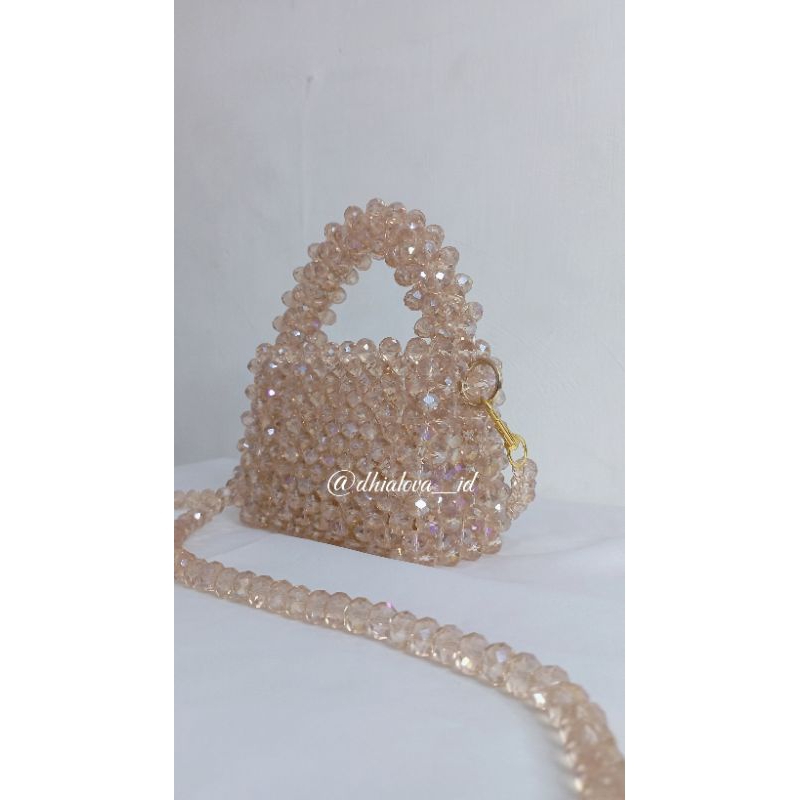 Tas Manik Kristal Ceko | Beads Bag Crytal Ceko Mewah