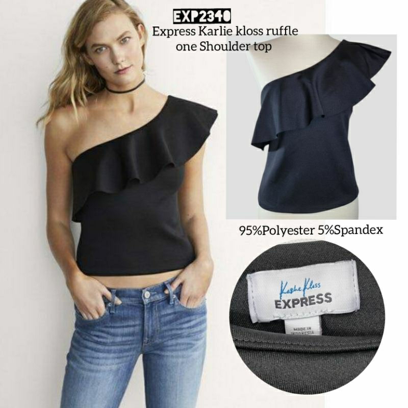 Express Karlie Kloss Ruffle One Shoulder Top EXP2340