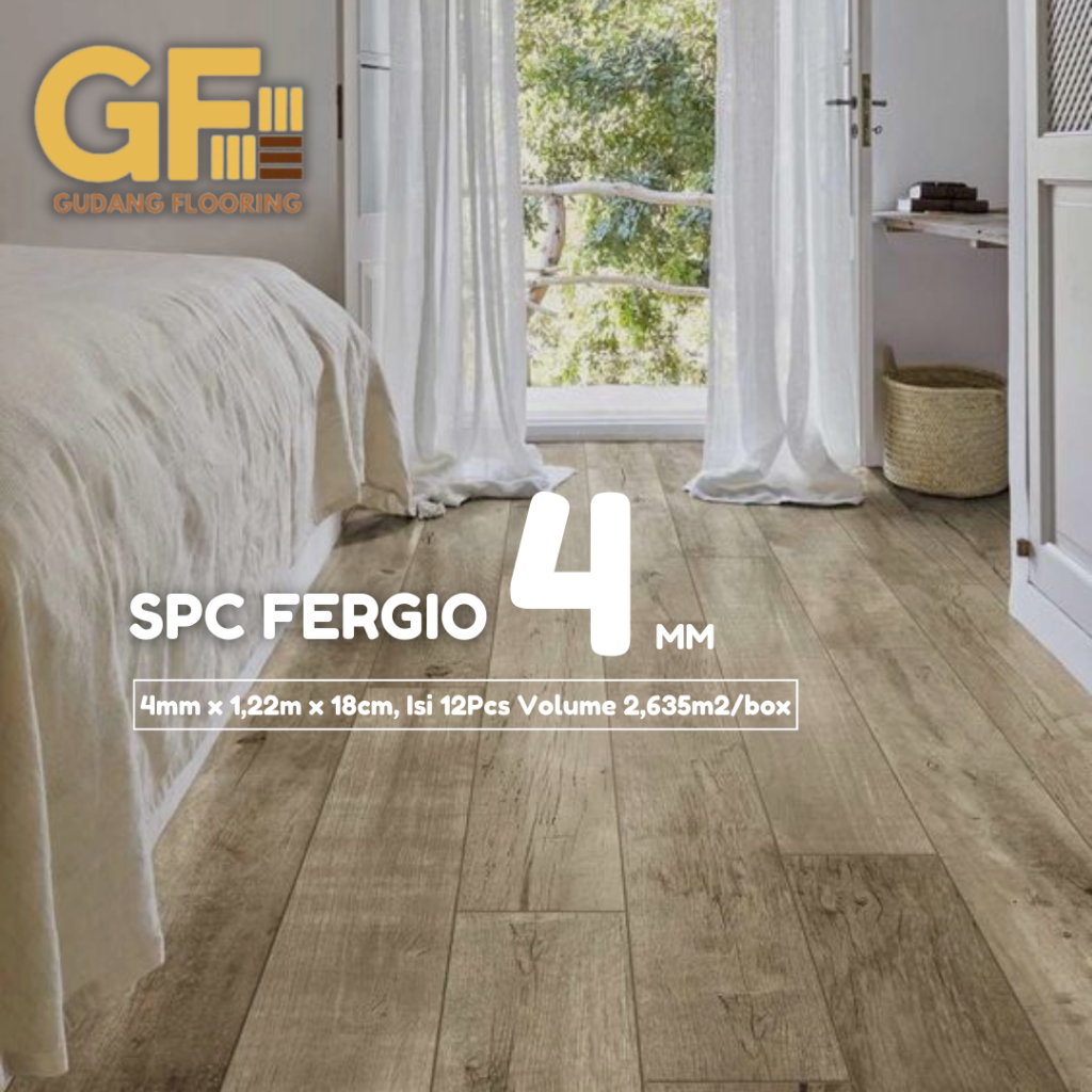 Lantai SPC Vinyl Klik FERGIO - Click System Flooring Tebal 4mm Berkualitas