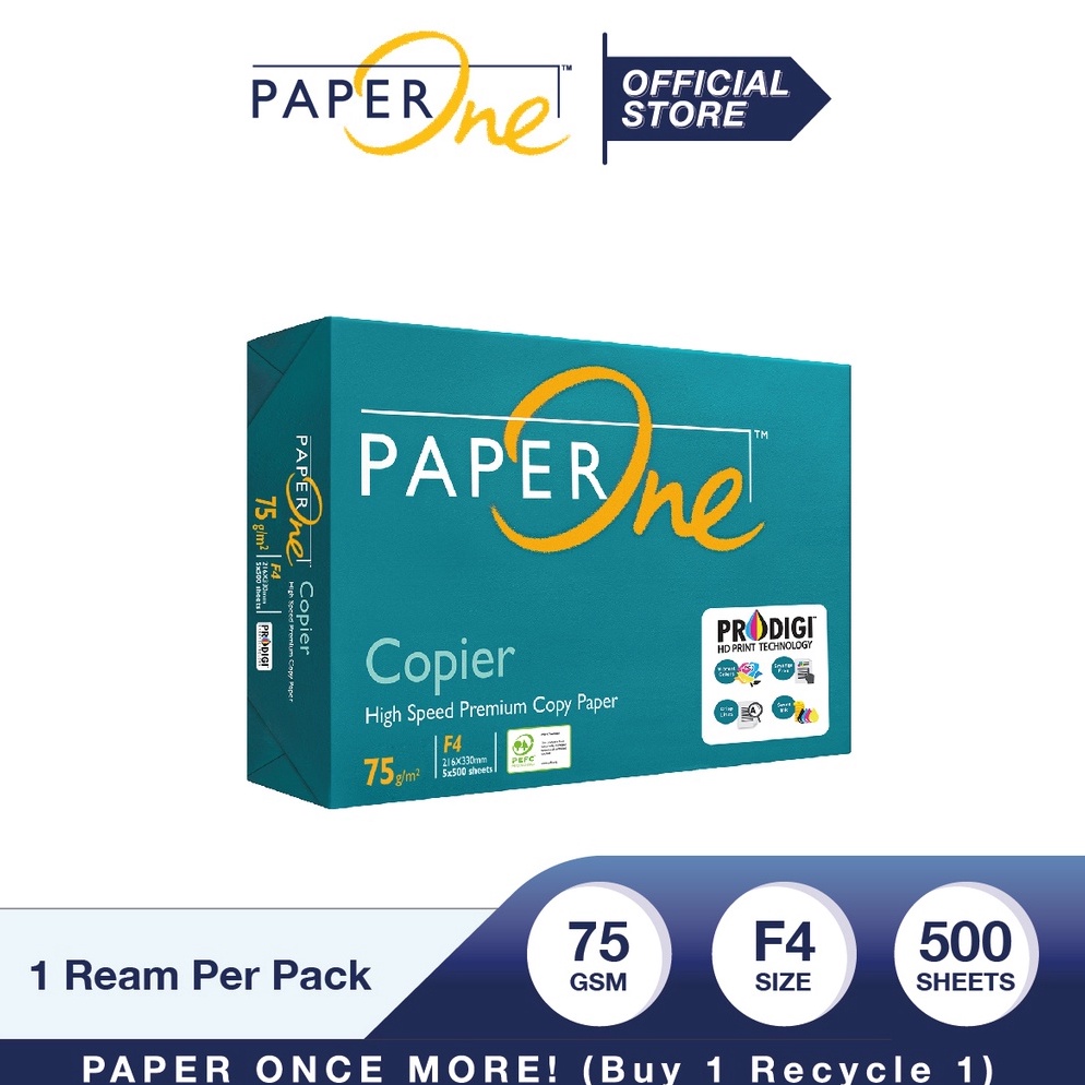 

KODE I37L PaperOne Kertas F4 75gr Copier 1 Rim 5 lembar Kertas HVS F4 Kertas Fotocopy