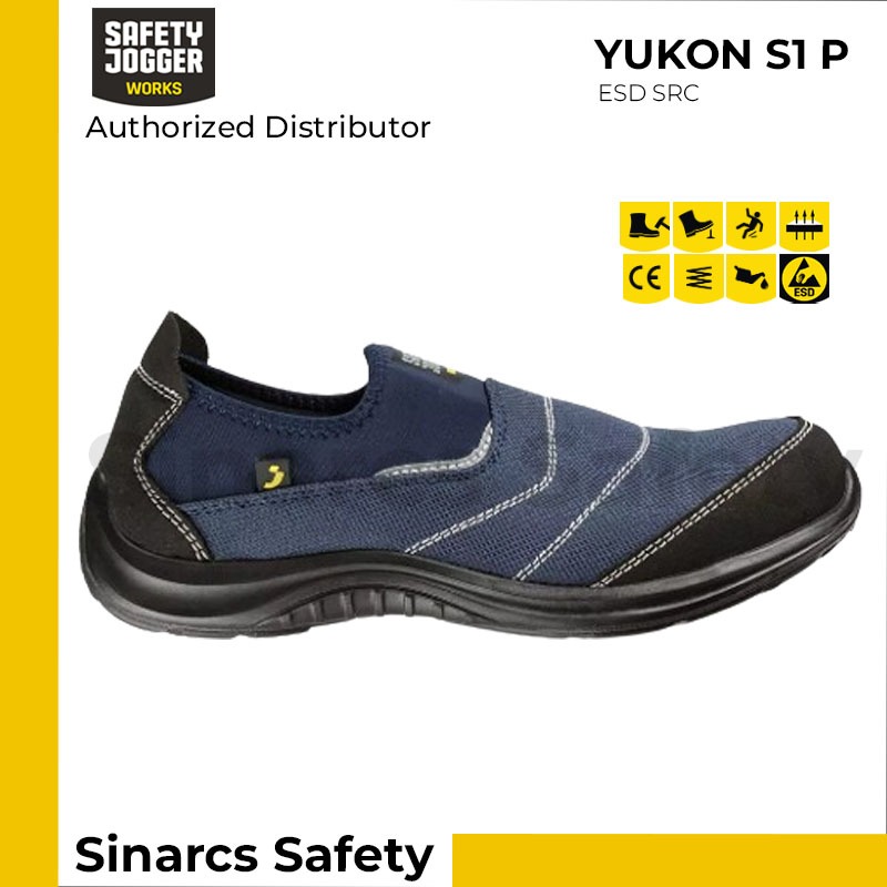 Safety Jogger YUKON Sepatu Safety Yukon S1P Low Navy Pria Pekerja Proyek