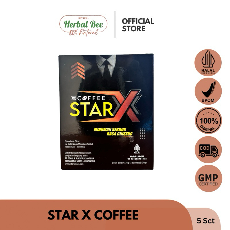 

Kopi Star X - Coffee Star X Minuman Serbuk Kopi Rasa Ginseng 1 Box (3 Sachet) 100% Original