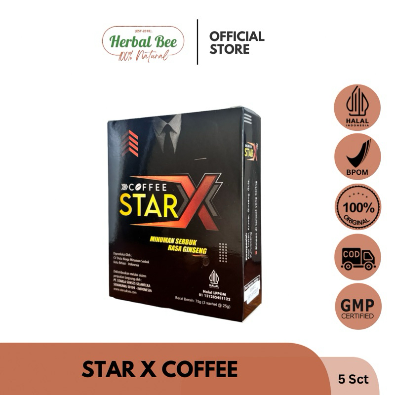 

Star X Coffee Minuman Serbuk Kopi Rasa Ginseng Kemasan 1 Box (isi 3 Sachet) 100 % Original