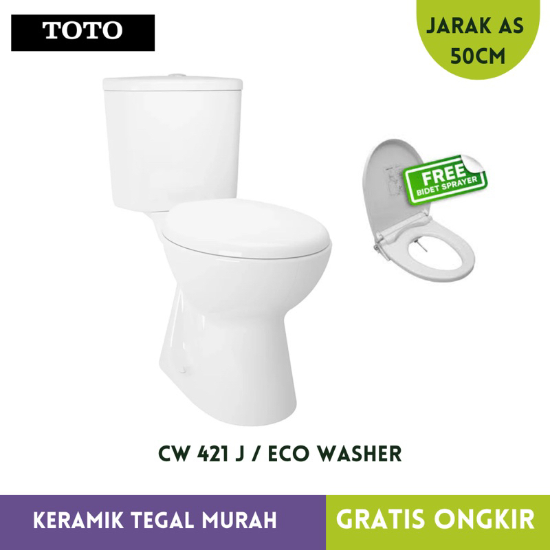 CLOSET / KLOSET / TOILET DUDUK TOTO CW 421 JP J CW421J WHITE ECO WASHER
