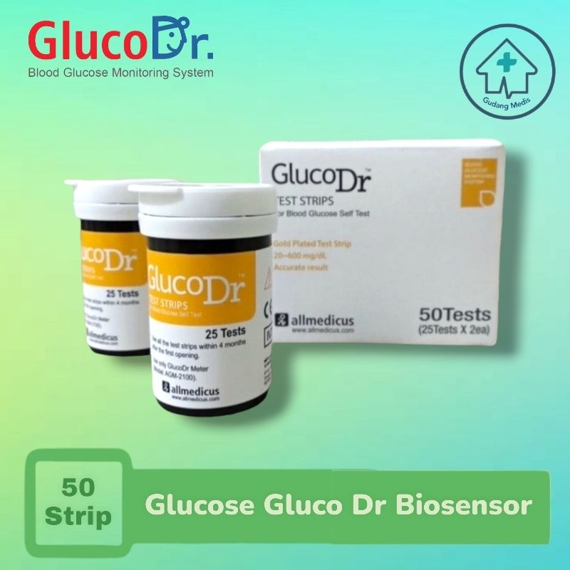 Strip Gluco dr Biosensor  Glucose Gluco Dr Biosensor  Refill Gluco Dr Biosensor  Isi Ulang Gluco Dr 