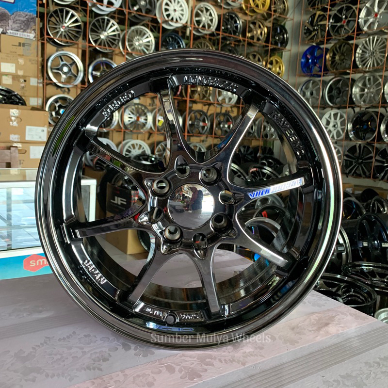 Velg R15 CE28 Black Chrome by jf luxury. Sumber Mulya wheels. toko velg mobil Semarang