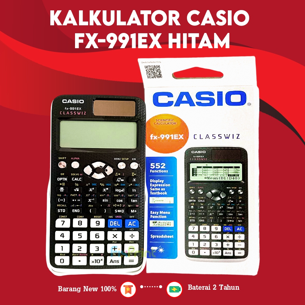

Casio Kalkulator fx 991 EX Hitam Black Blue Pink - Scientific Kalkulator fx-991EX Calculator Kuliah Akutansi New Original Garansi Resmi