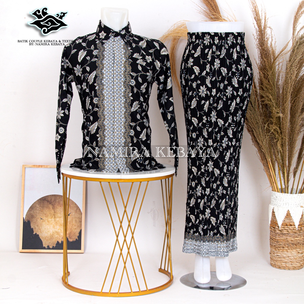BATIK PREMIUM COUPLE KEMEJA DAN ROK PLISKET