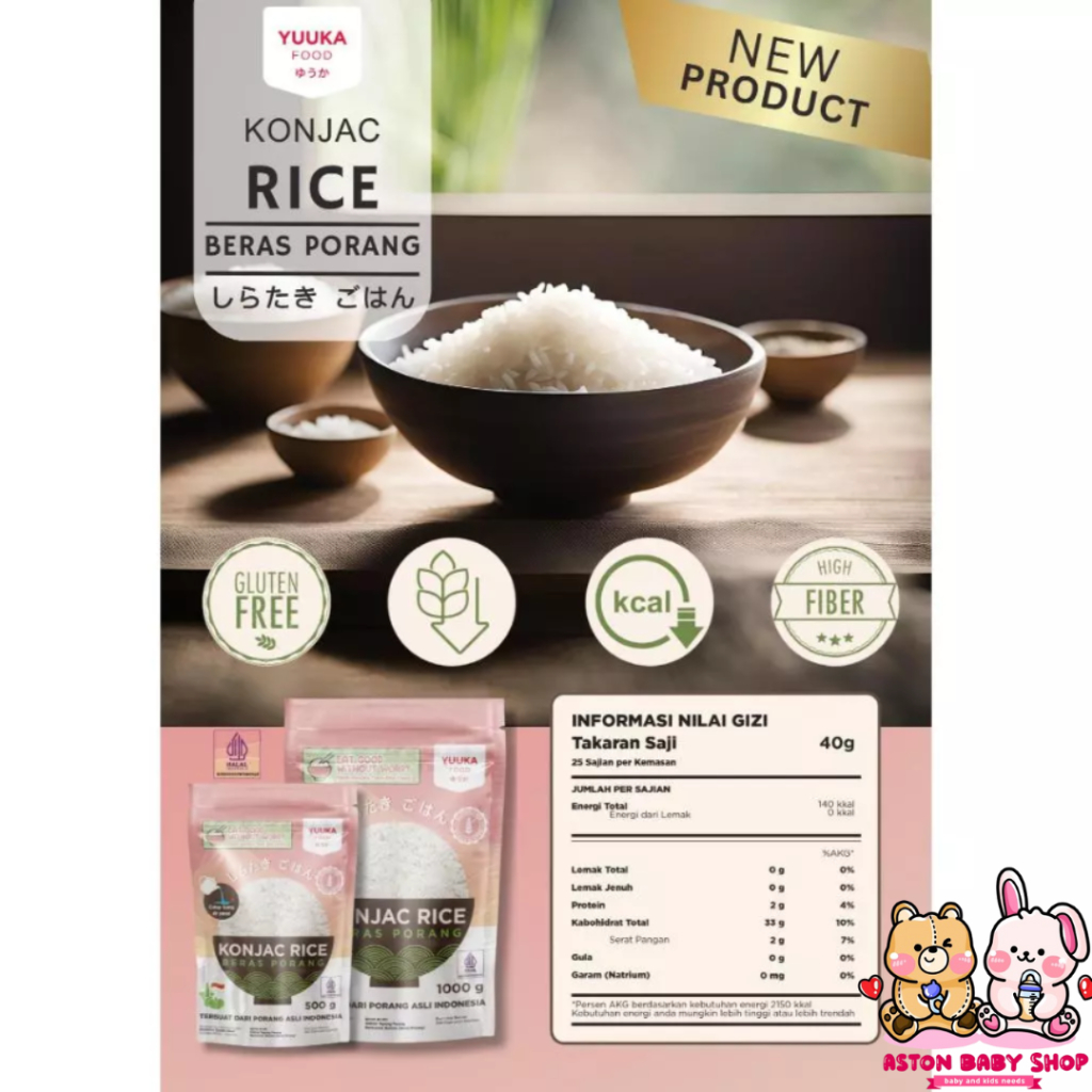 

Yuuka Food Beras Konjac/ Rendah Kalori/ Rendah Gula/ Tahan Lapar
