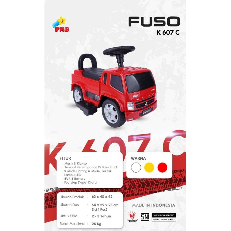 Mainan Mobil Aki Anak TOLOCAR FUSO K607C