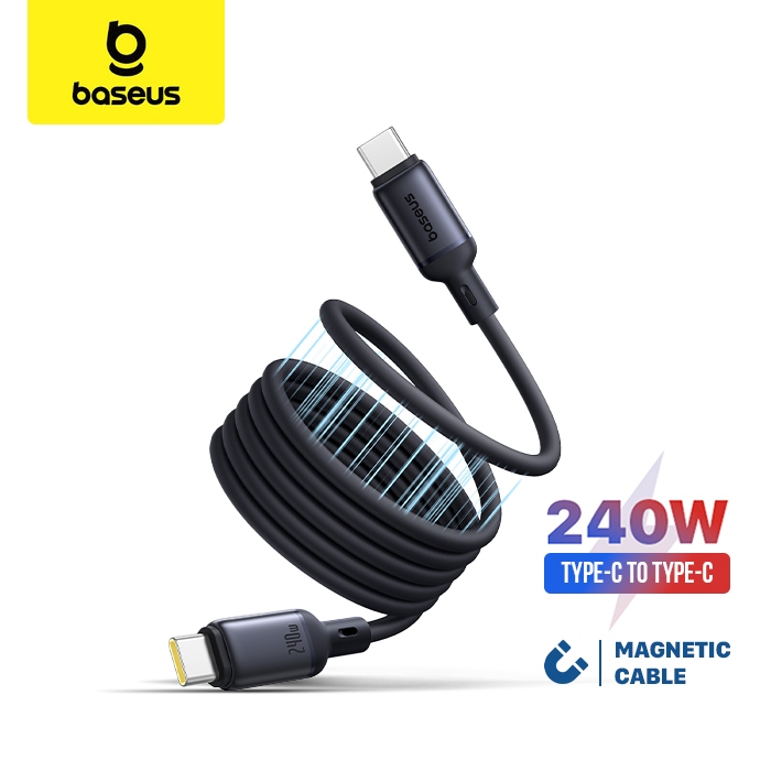 Baseus PicoGo Kabel Data 240W Magnetic Liquid Silicone Fast Charging Cable Type-C to Type-C PD 3.1 5