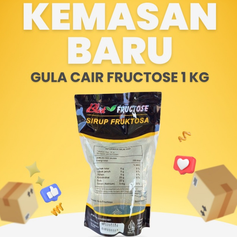 

HG Fructose 1 Dus Isi 10 Pouch / Gula Putih Cair / Gula Buah 1 Dus Isi 10 Pouch