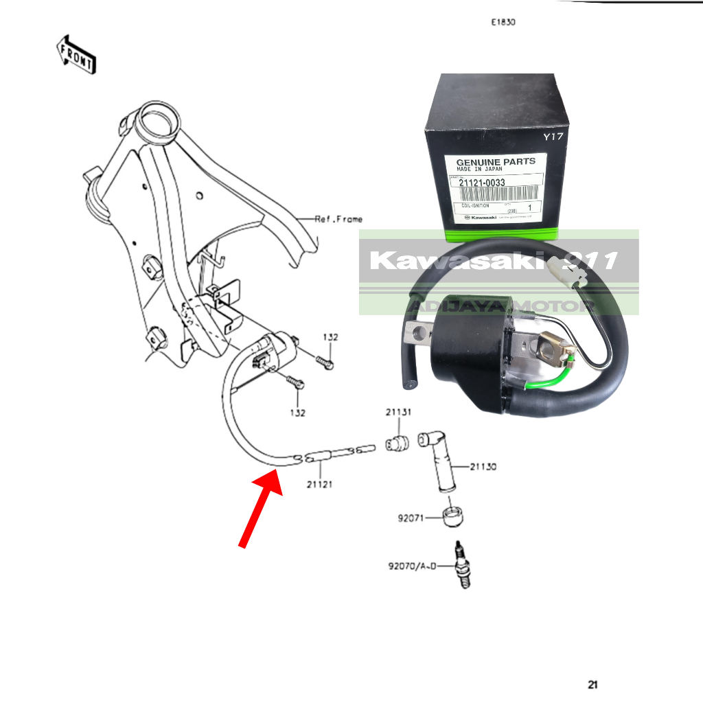 COIL KOIL BUSI KAWASAKI KLX 250