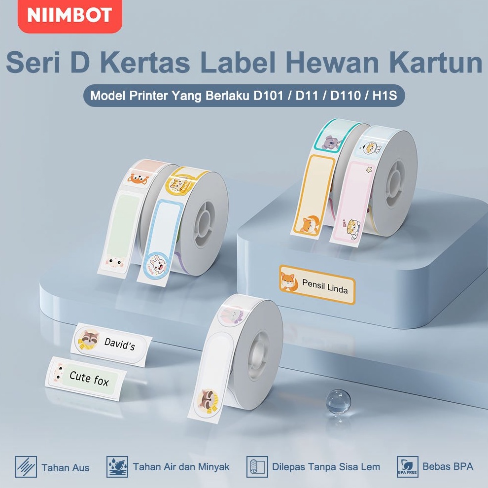 

KODE T52D NIIMBOT D11D11D11 Kertas Label PutihWarnaTransparan Kode Batang Harga Ukuran Nama Stiker