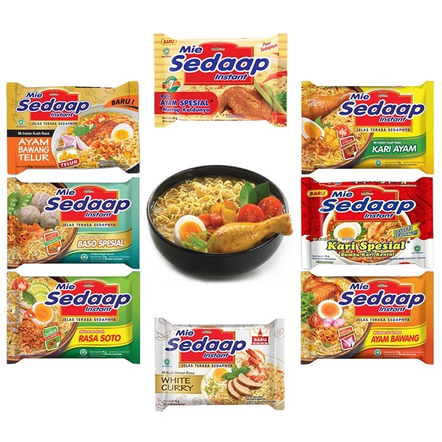 

Mie Sedaap Kuah All Variant (Isi 5) | Mie Kemasan Instant |