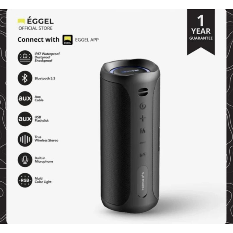 Eggel Terra 3 Plus S 3plus S 3+ S Bluetooth speaker waterproof ip67 RGB light 