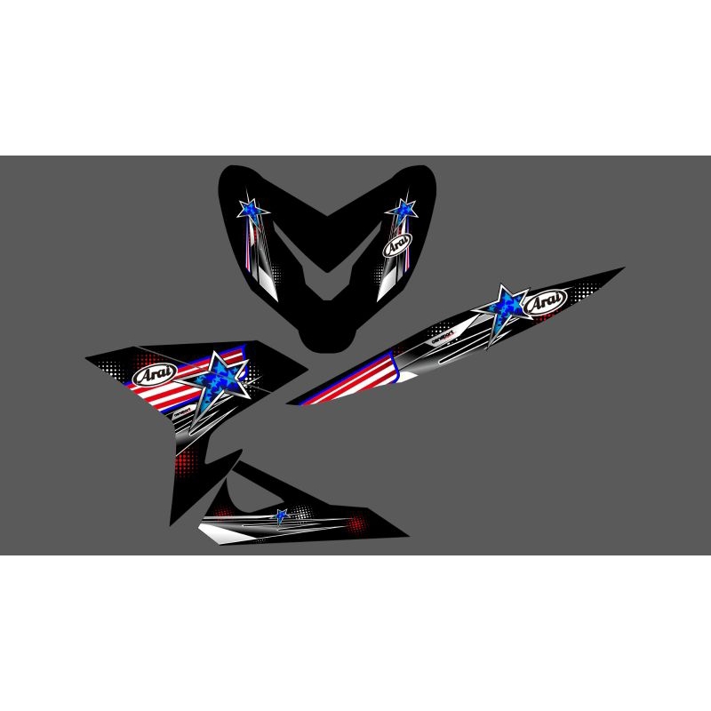 STRIPING STICKER TRANSPARAN ARAI QUANTUM YAMAHA MXKING