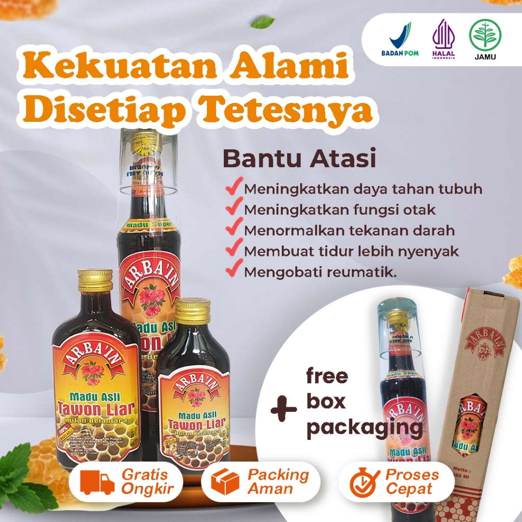 Madu Tawon Liar Asli Murni Arbain