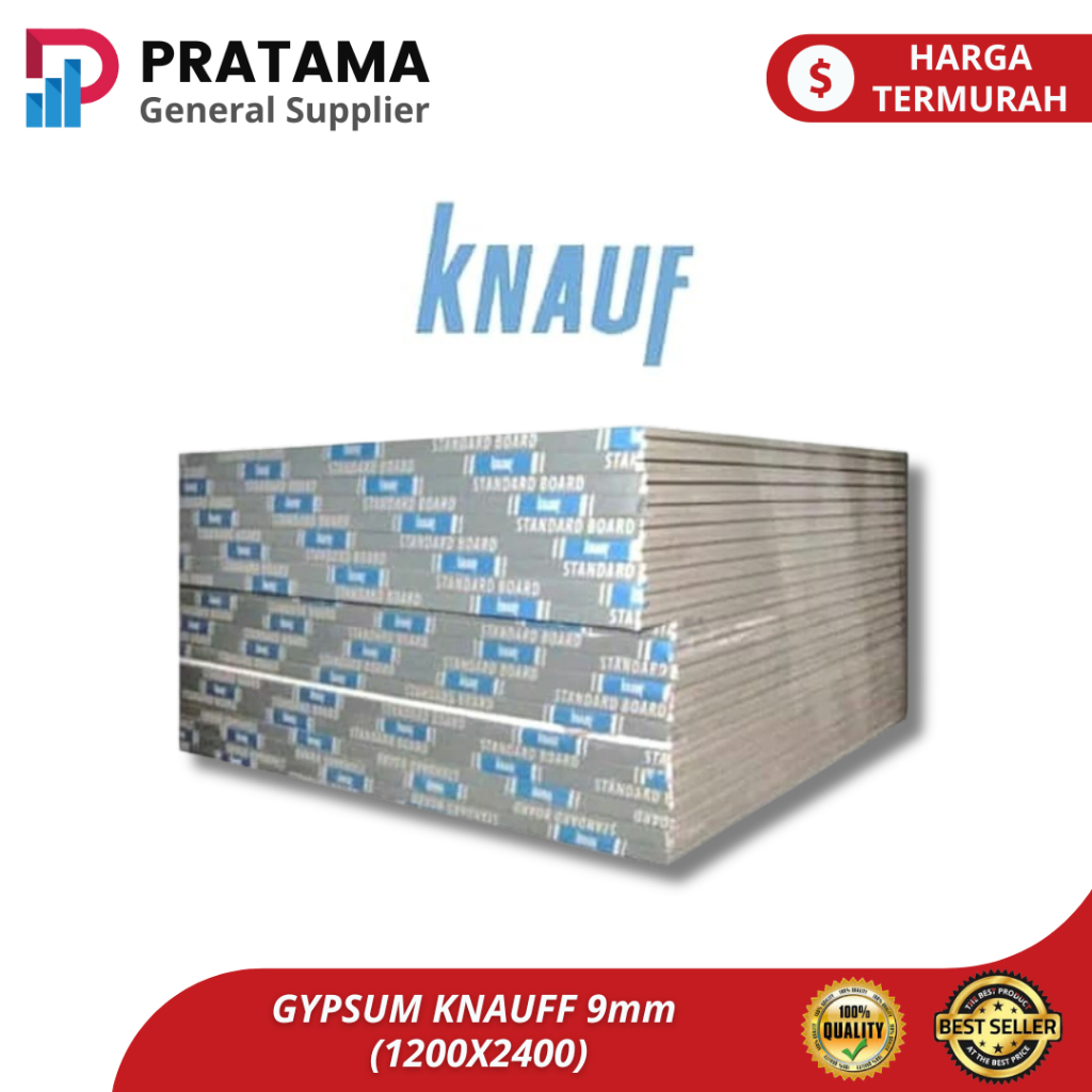 Papan Gipsum / GYPSUM KNAUFF 9mm (1200X2400) / Gypsum Board
