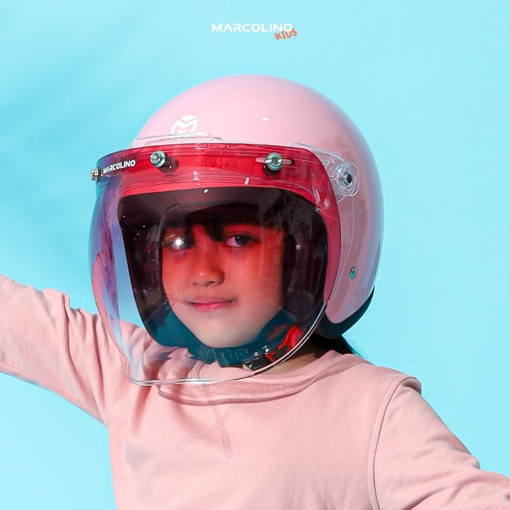 ⁠[Kids Edition] Helm Bogo Retro Marcolino Pastel SNI Bubblee Marcolino Edition Edition