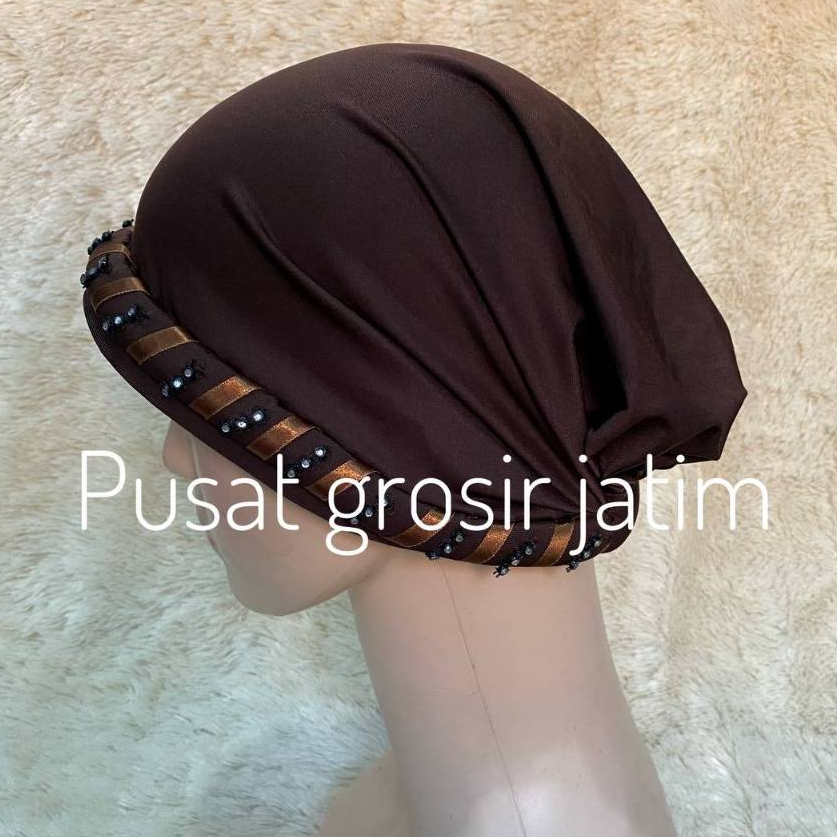 Topi kupluk turban ciput haji umroh kerpus ibu ibu hijab untuk nenek emak payet topi kupluk fashion