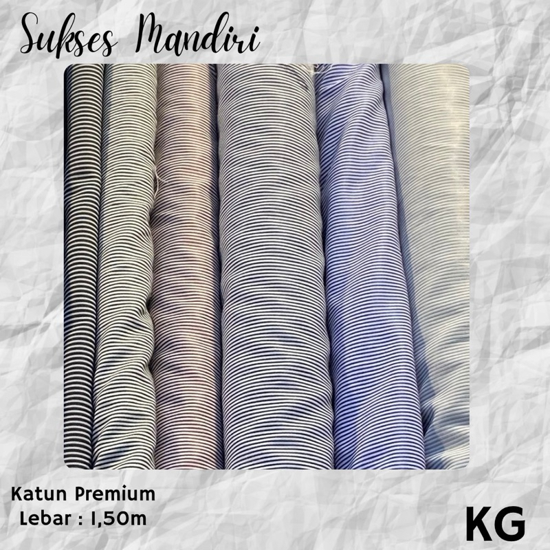 [BKKG] Kain Kemeja Katun Premium Motif Garis-Garis Kecil | Lebar: 150cm, Harga tercantum per 1/2 met