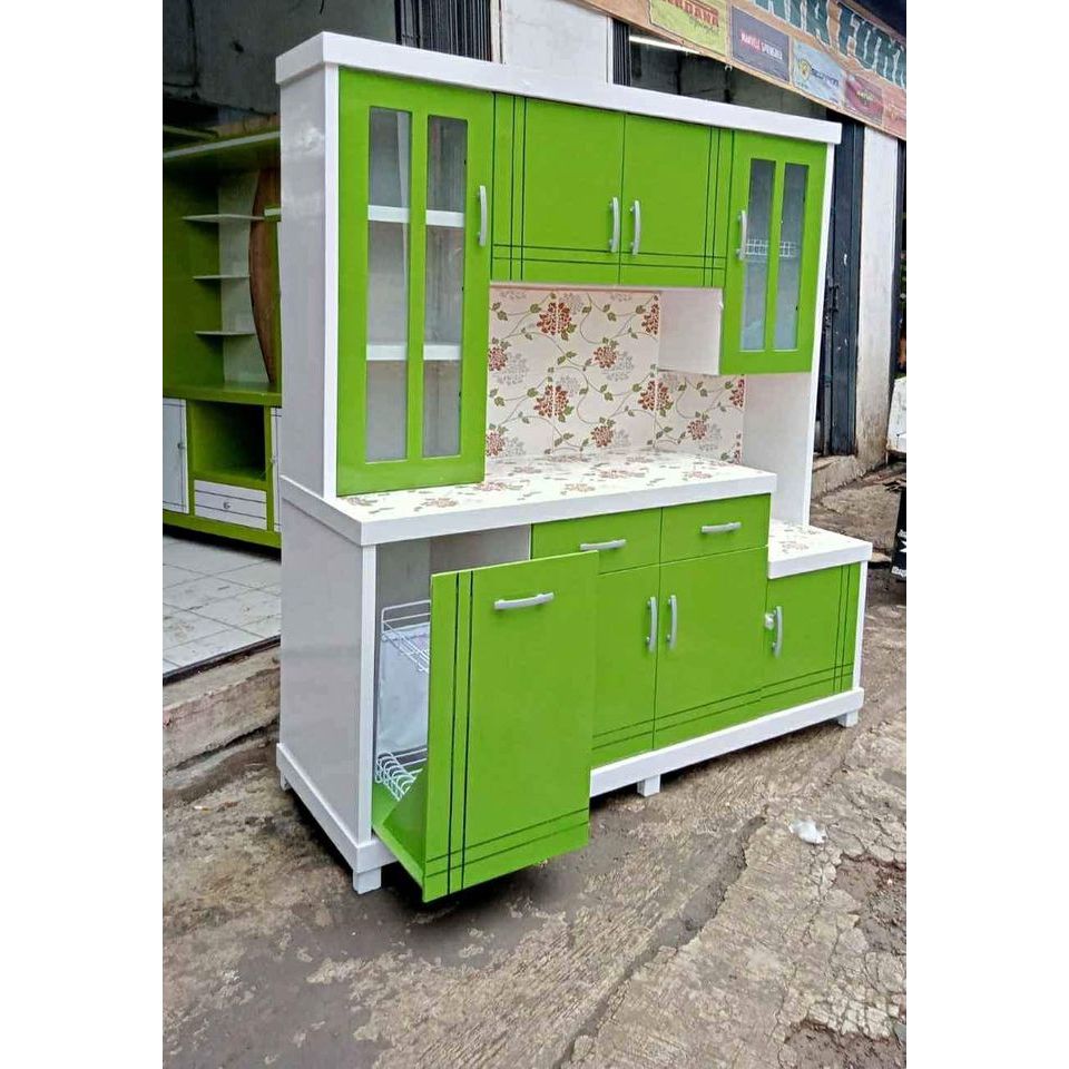 LEMARI PIRING KAYU / RAK DAPUR / KITCHEN SET / RAK PIRING KAYU / LEMARI SAYUR 4 PINTU MAGICOM