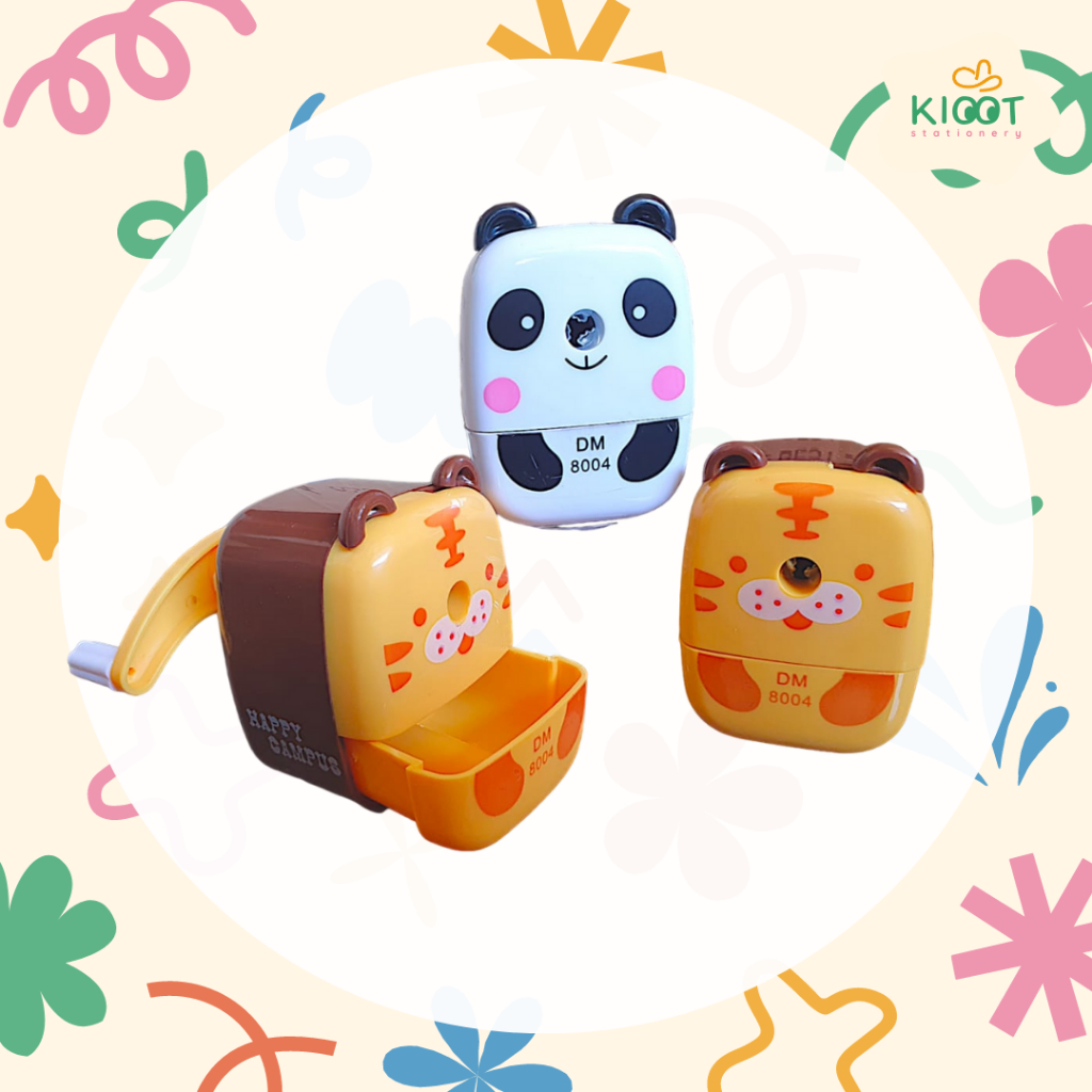 

Kioot - Rautan Putar Pensil Anak / Sharpener Rautan Meja Sekolah Harimau Panda Lucu DM 8004