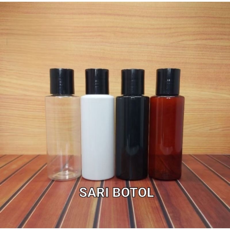 BOTOL PLASTIK 100ML RF PRESSTOP HITAM/BOTOL 100 ML RF PUTIH AMBER TUTJP PRESSTOP
