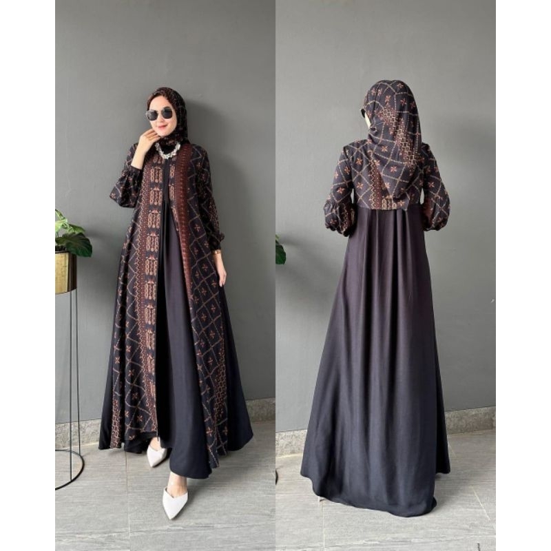 Gamis Set Hijab Terbaru Matt Rayon Ld 116 Bisa Cod