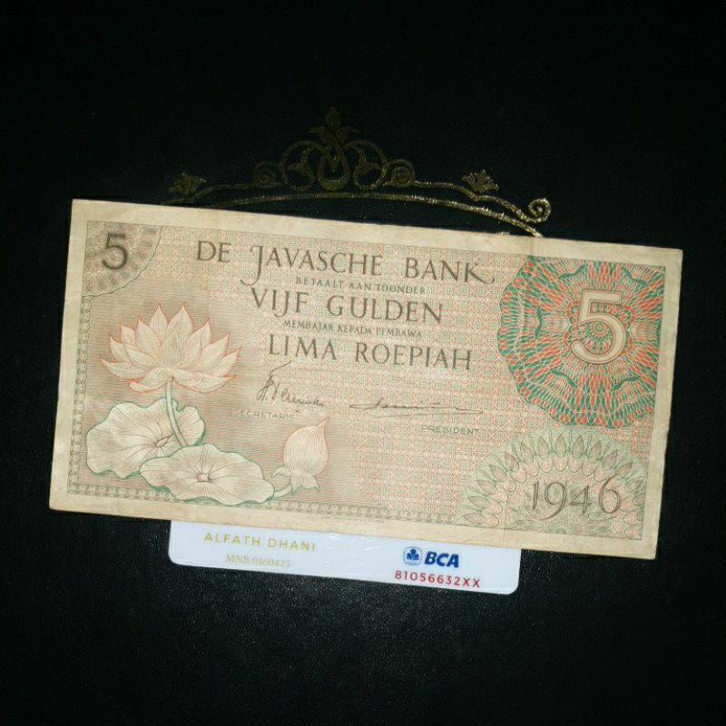 Uang Kuno Seri Federal Pecahan 5 Gulden atau 5 Rupiah Tahun 1946