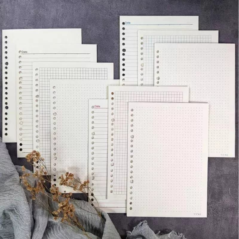 

LOOSE LEAF A5 , B5 - KERTAS BINDER - KERTAS FILE GRID ,LINE , DOTTED ,BLANK