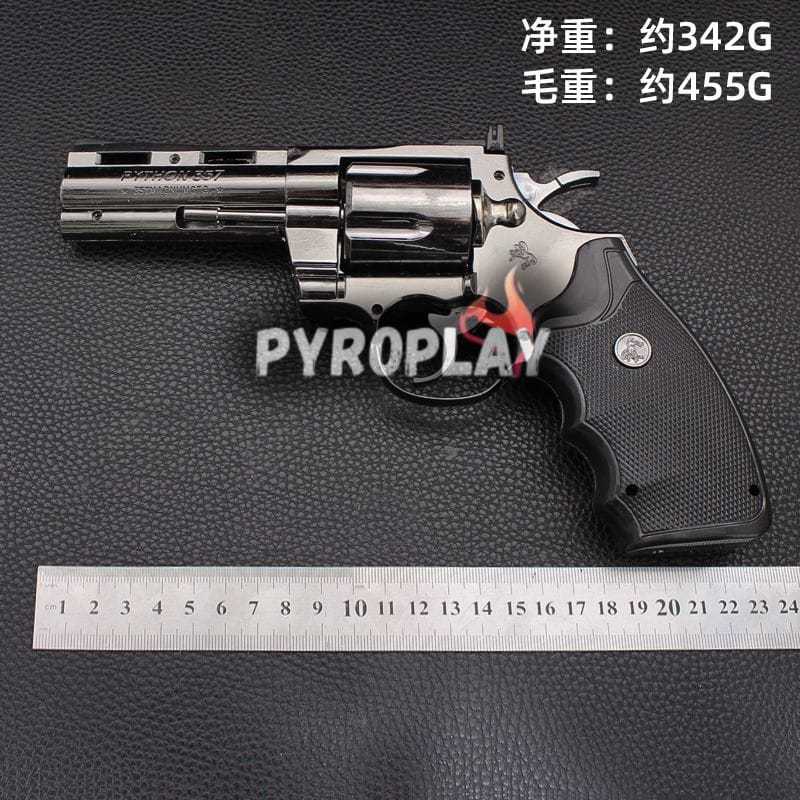 Korek Api Gas Pistol Seri Pyhton 357 Ukuran Besar Hitam Magnum CTS Stand Display Jumbo