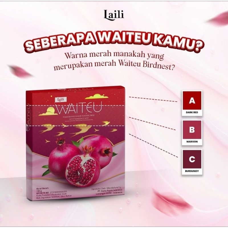 Kolagen Laili waiteu minuman serbuk walet