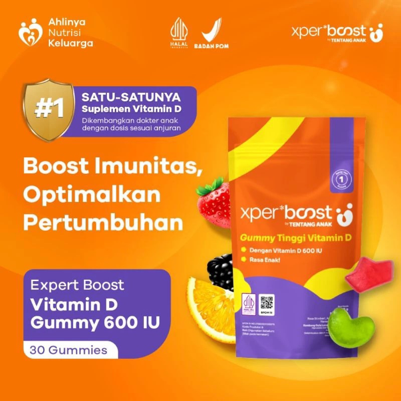 XPERT BOOST GUMMY | GUMMY MULTIVITAMIN D3 600 IU by TENTANG ANAK | 30 & 7 SOFT GUMMY