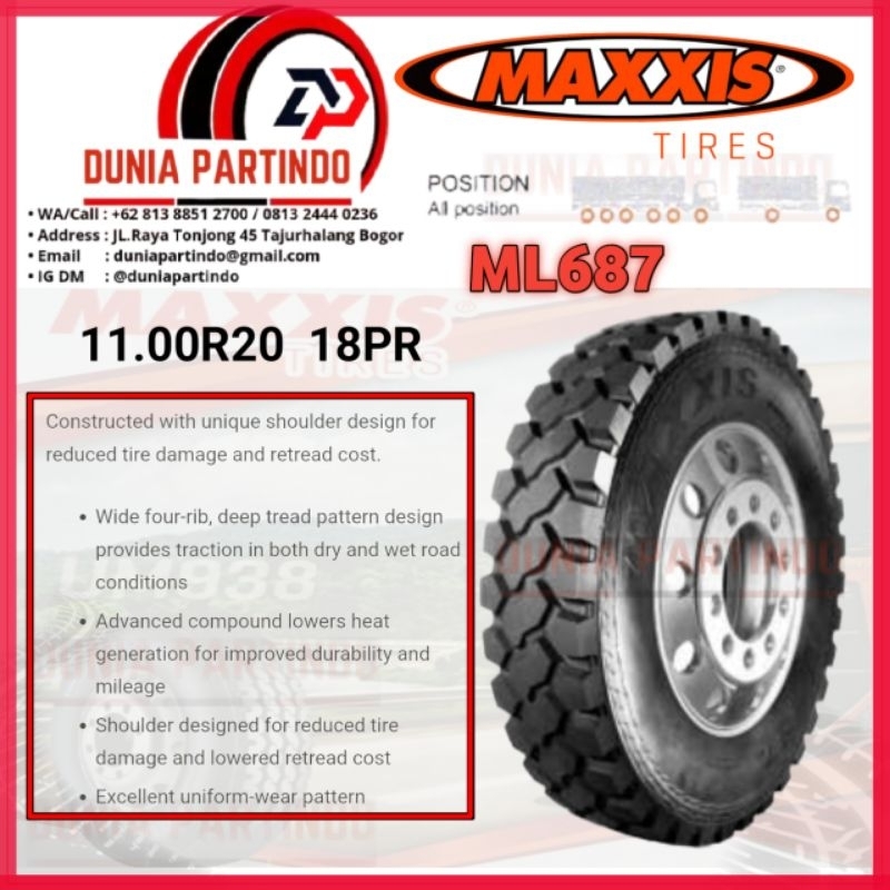 Maxxis ML687 11.00 R20 18PR DOT2024 Ban Truk Tambang