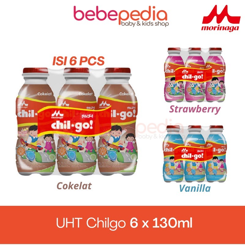 

Morinaga Chilgo Susu UHT Vanila / Coklat / Strawbery 6 botol x 130ml