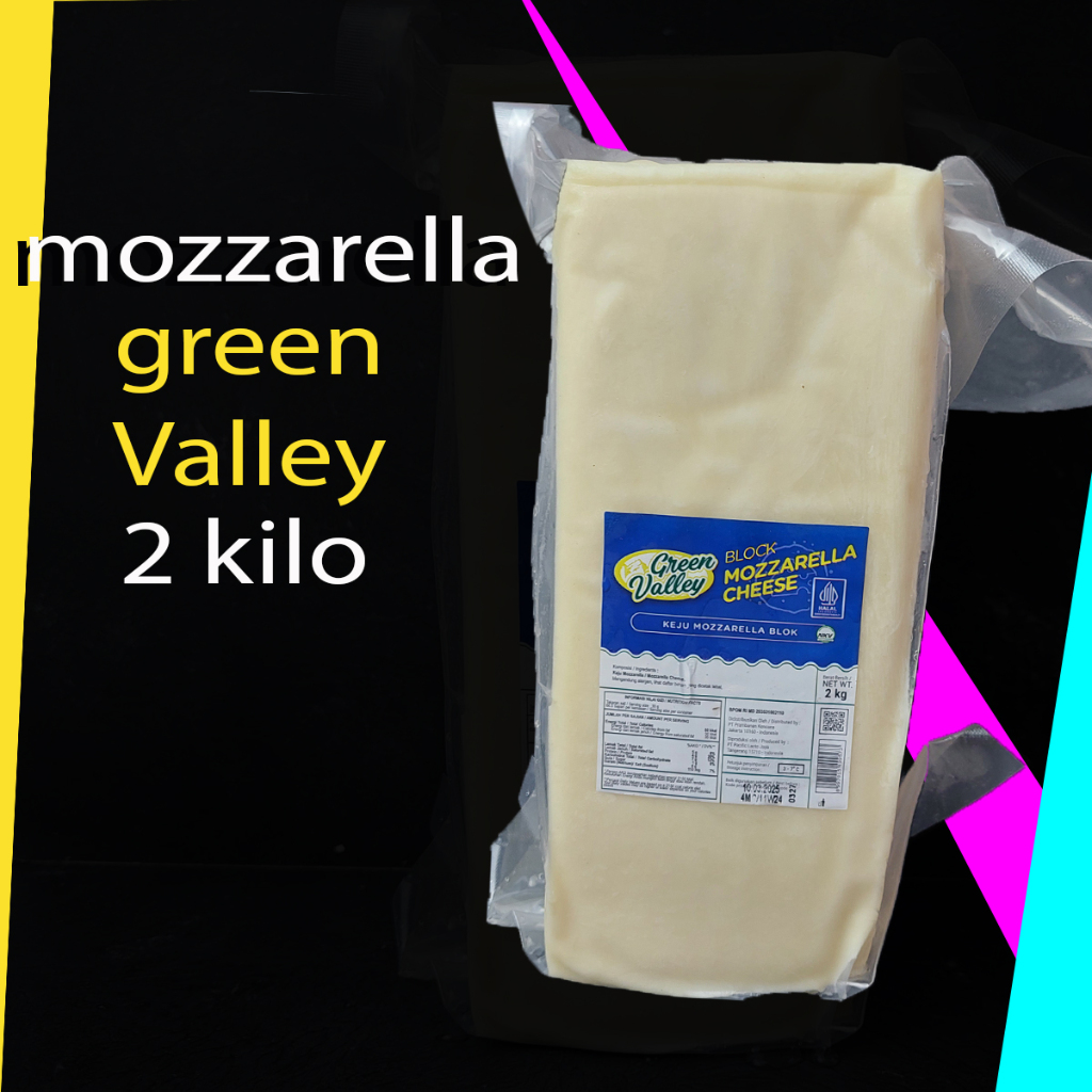 

green Valley mozarella keju 2 kg bahan baku - mozzarella blok halal mozarella balok