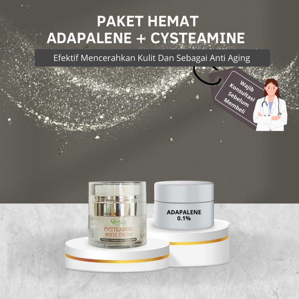 QADIZZA PAKET KOMBINASI CYSTEAMINE 5% + ADAPALENE 0,1% (Sebagai Pilihan Terbaik Untuk Memudarkan Fle