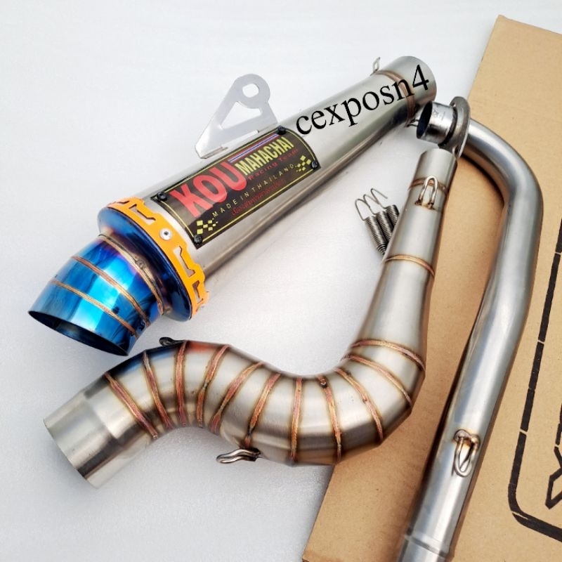 1set super open spec KOU exhaust pipe wave 100 110 125 xrm fury rs125 raider j rusi 100 110 125 smas