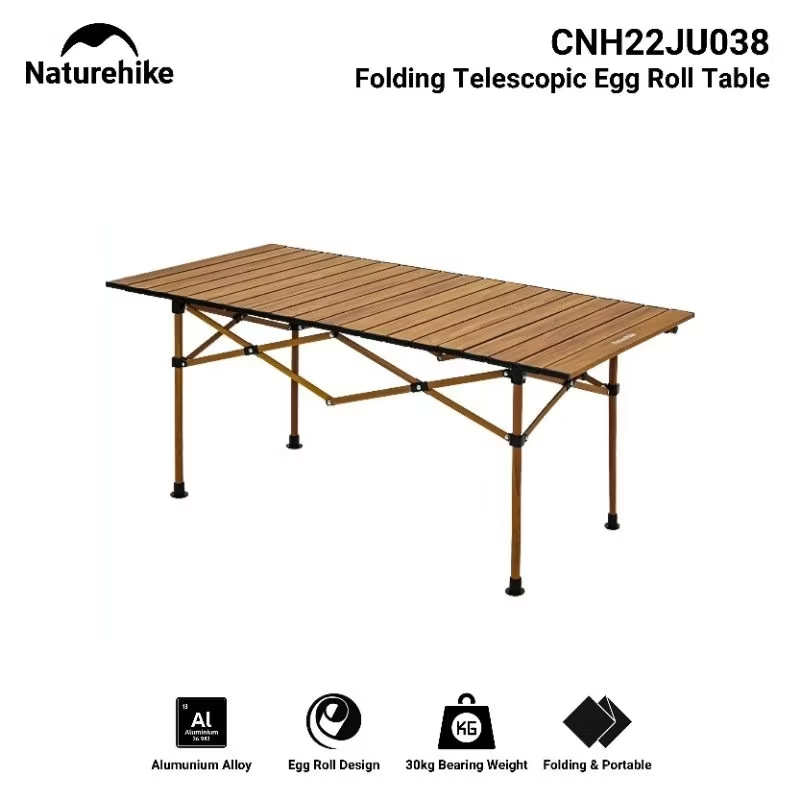 MEJA LIPAT ALUMINIUM ALLOY EGG ROLL NATUREHIKE CNH22JU038 TABLE FOLDING PORTABLE  PICNIC TABLE CAMPI