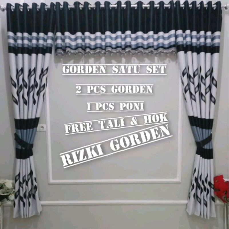 Gorden Satu Set Lengkap Gorden Jendela Ruang Tamu Pintu Kamar Minimalis