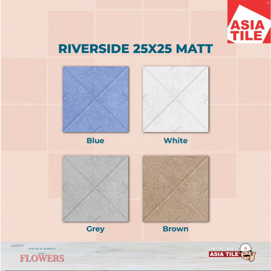 KERAMIK KASAR RIVERSIDE SERIES UK.25X25 MATT LANTAI KAMAR MANDI