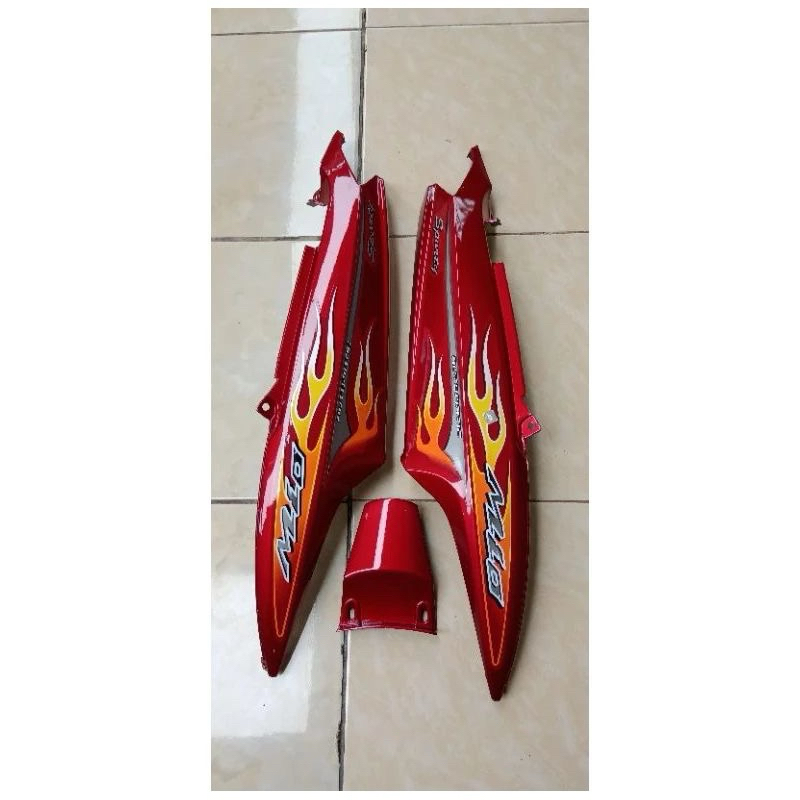 Cover Body Mio Lama Mio Smile Mio Sporty Set Striping Merah Maroon 1