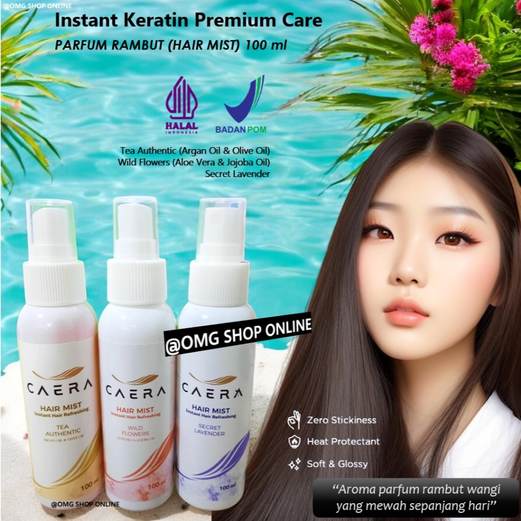 TERMURAH  Caera Parfum Rambut Wanita Pria Wangi Tahan Lama 24 jam Hijab Friendly 100 ml BPOM / Pengh