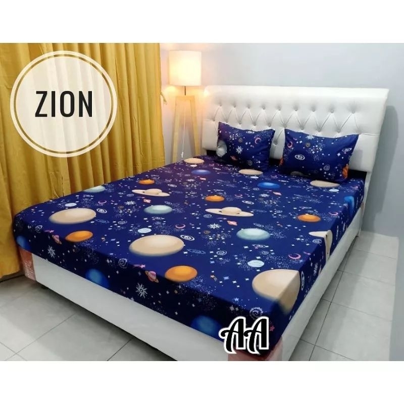SPREI KARET KATUN PREMIUM 90/100/120/140/160/180/200 MOTIF KARAKTER KARTUN ANAK COWO PLANET ASTRONOT