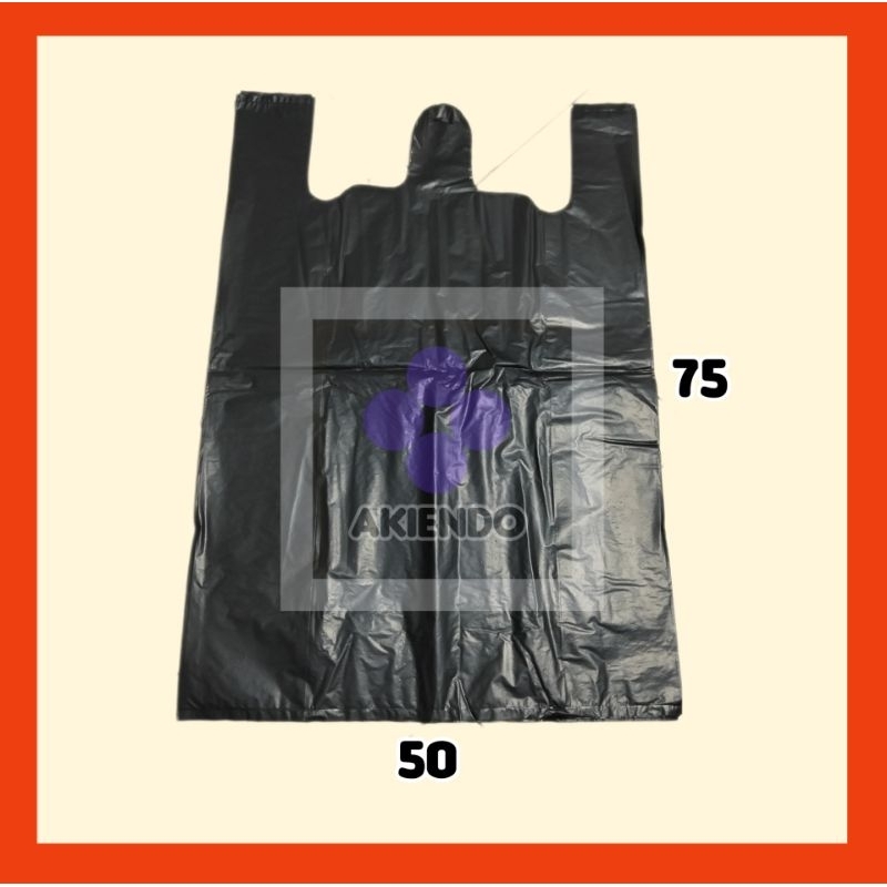 plastik hitam tebal jumbo ukuran 50 kantong plastik kresek 50/ kantong plastik raja jumbo HD Hitam t